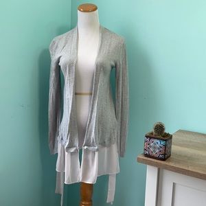 Light Grey Viscose Trim Cardigan